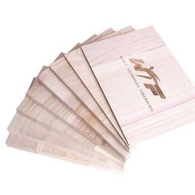 Gepersonaliseerd Logo 225X300MM Paulownia Breaking Boards Voor Karate Taekwondo